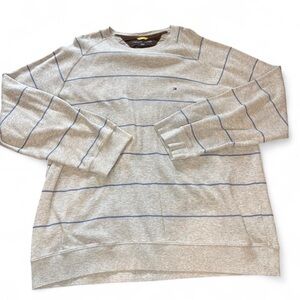 Tommy Hilfiger Men's Gray and Blue Crewneck Sweater